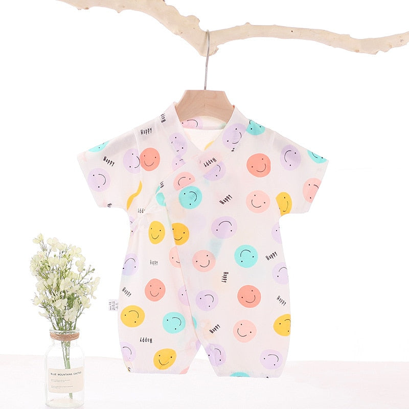 Colorful Smile Cotton Romper Jumpsuit