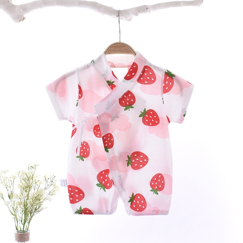 Strawberry Cotton Romper Jumpsuit